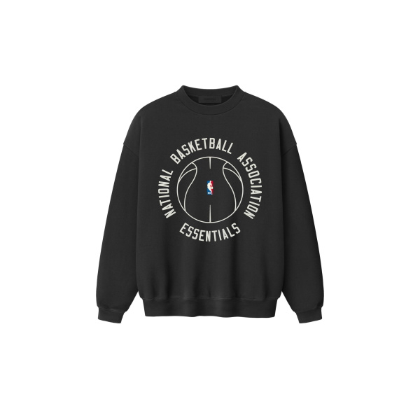 Fear of God Essentials NBA x Barkley Hendricks 90s Crewneck in Faded Black | Coveti