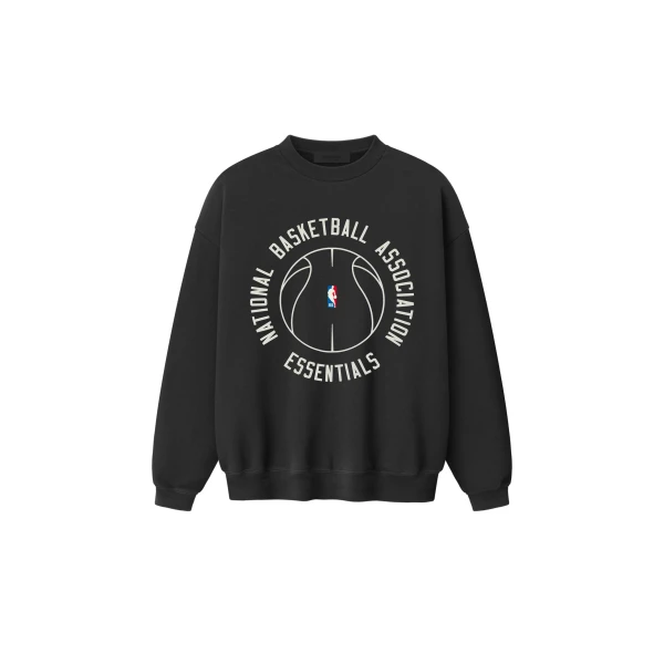 Fear of God Essentials NBA x Barkley Hendricks 90s Crewneck in Faded Black | Coveti