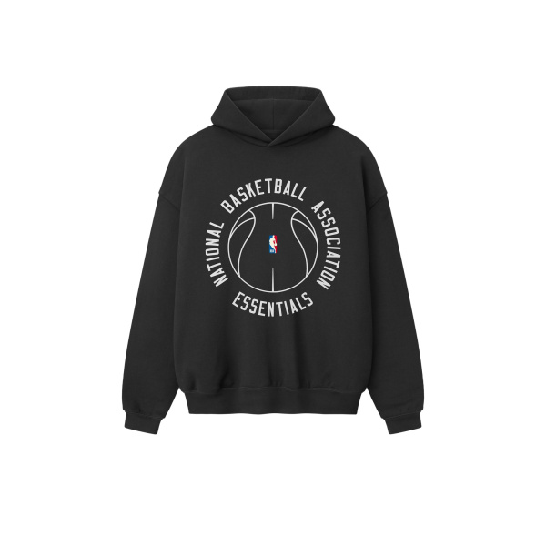 Fear of God Essentials NBA x Barkley Hendricks 90s Hoodie in Faded Black | Coveti