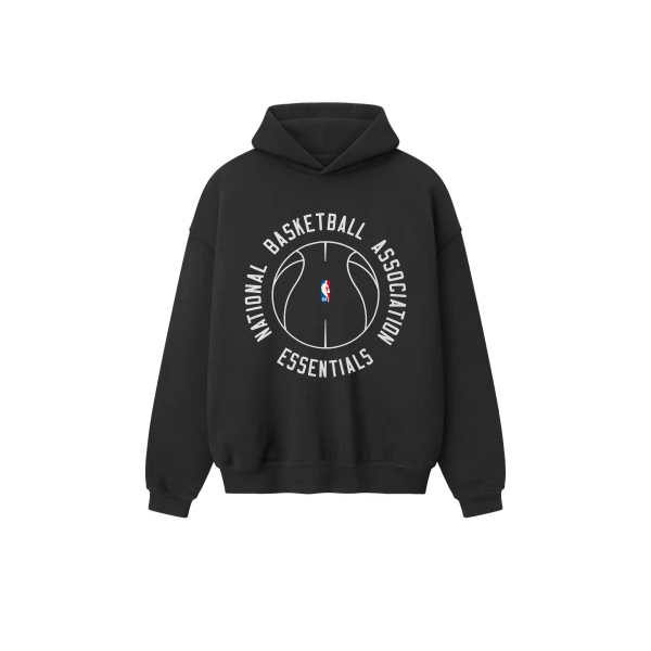 Fear of God Essentials NBA x Barkley Hendricks 90s Hoodie in Faded Black | Coveti