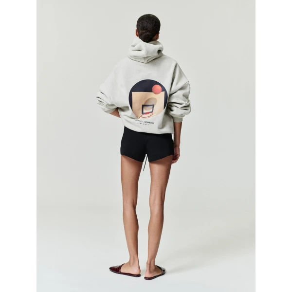Fear of God Essentials NBA x Barkley Hendricks 90s Hoodie in Heather Stone with and Heather Rib | Sweatshirts | Coveti