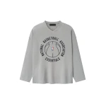 Fear of God Essentials NBA x Barkley Hendricks Long Sleeve V-Neck Tee in Concrete Heather | Coveti
