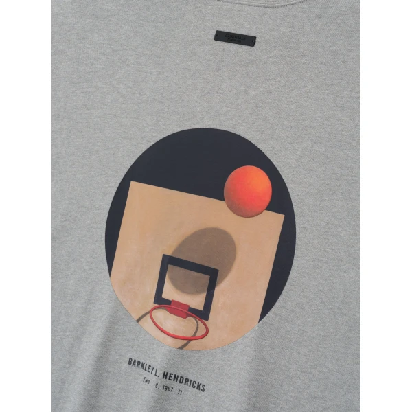 Fear of God Essentials NBA x Barkley Hendricks Long Sleeve V-Neck Tee in Concrete Heather | T-shirts & vests | Coveti