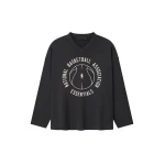 Fear of God Essentials NBA x Barkley Hendricks Long Sleeve V-Neck Tee in Faded Black | Coveti