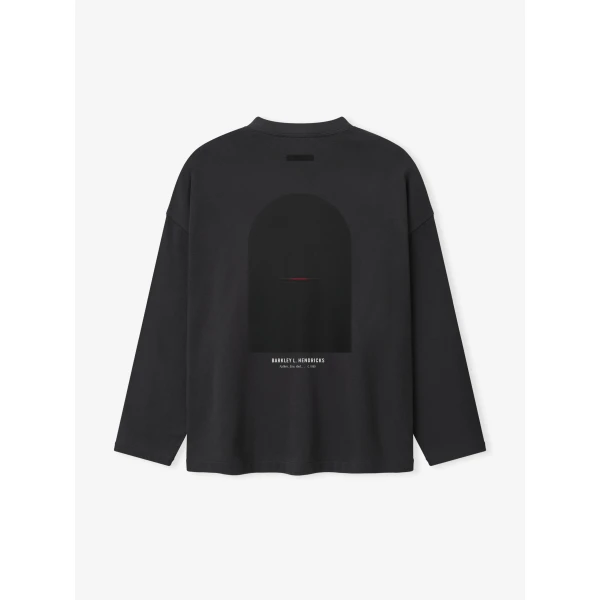 Fear of God Essentials NBA x Barkley Hendricks Long Sleeve V-Neck Tee in Faded Black | T-shirts & vests | Coveti