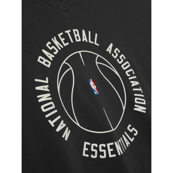 Fear of God Essentials NBA x Barkley Hendricks Long Sleeve V-Neck Tee in Faded Black | T-shirts & vests | Coveti