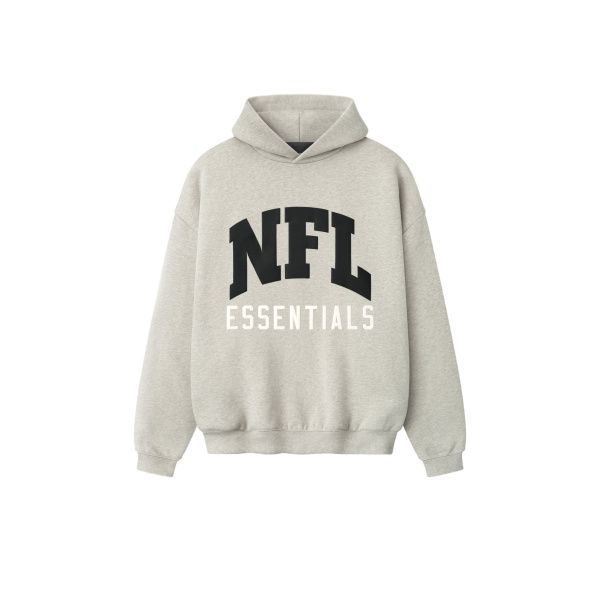 Fear of God Essentials NFL Sport Hoodie in Heather Stone | Coveti