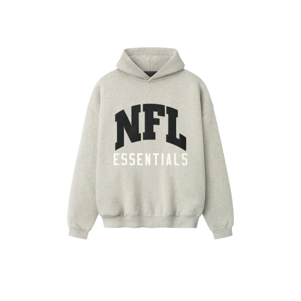 Fear of God Essentials NFL Sport Hoodie in Heather Stone | Coveti