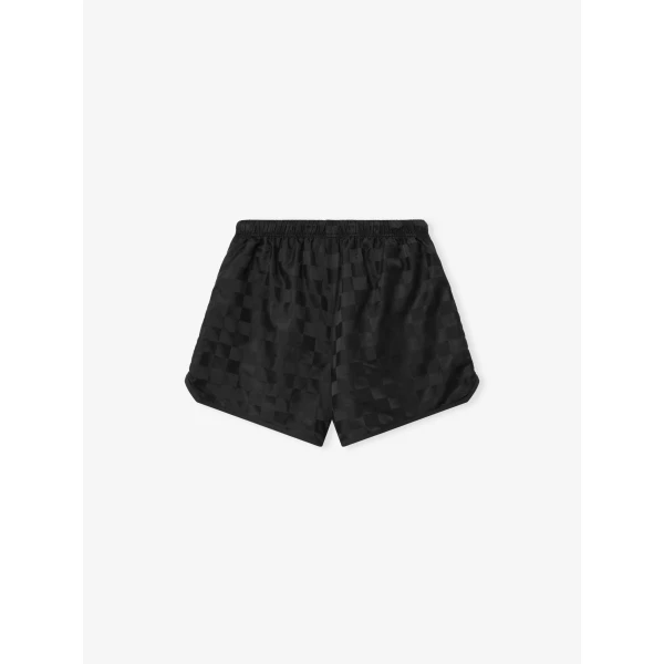 Fear of God Essentials Nylon Checkered Gym Short in Vintage Black | Shorts | Coveti