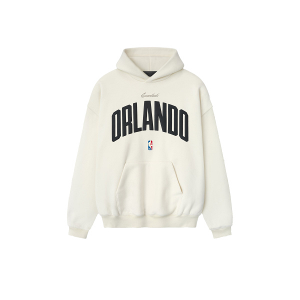 Fear of God Essentials Orlando Magic 90s Hoodie in Cream White | Coveti