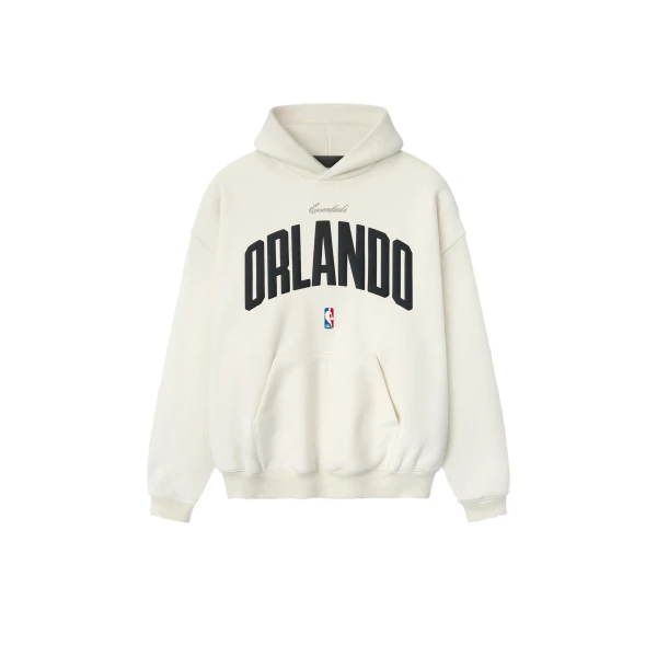 Fear of God Essentials Orlando Magic 90s Hoodie in Cream White | Coveti