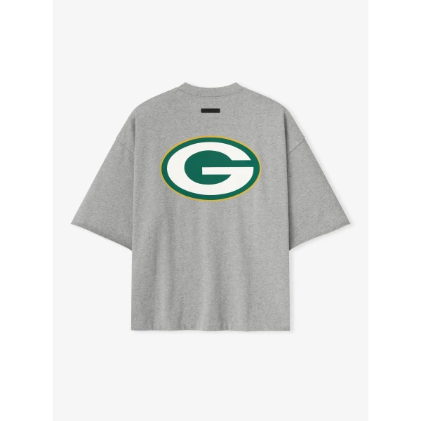Fear of God Essentials Packers 90s 3/4 Sleeve Football Tee in Concrete Heather | T-shirts & vests | Coveti