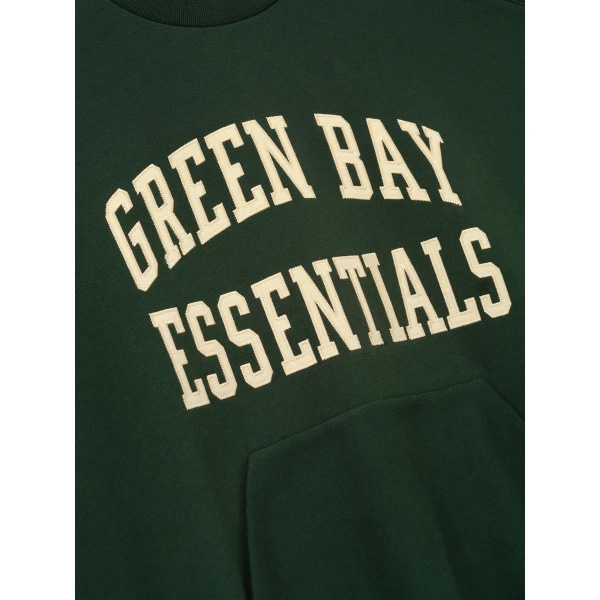 Fear of God Essentials Packers 90s Relaxed Crewneck in Forest | Sweatshirts | Coveti