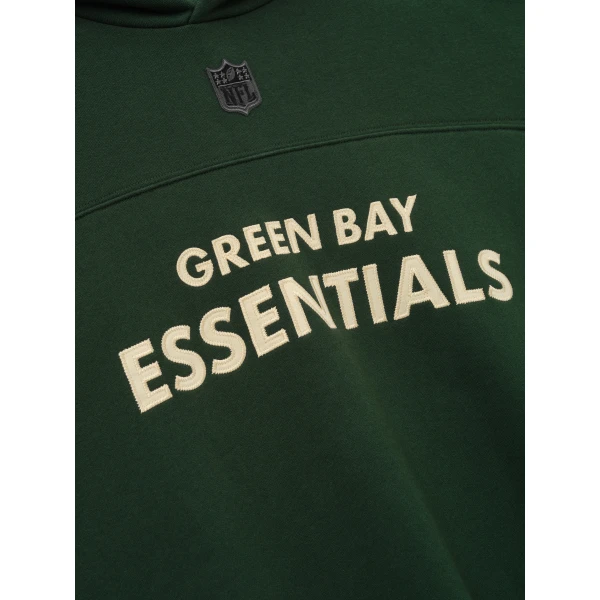 Fear of God Essentials Packers 90s Relaxed Hoodie in Forest | Sweatshirts | Coveti