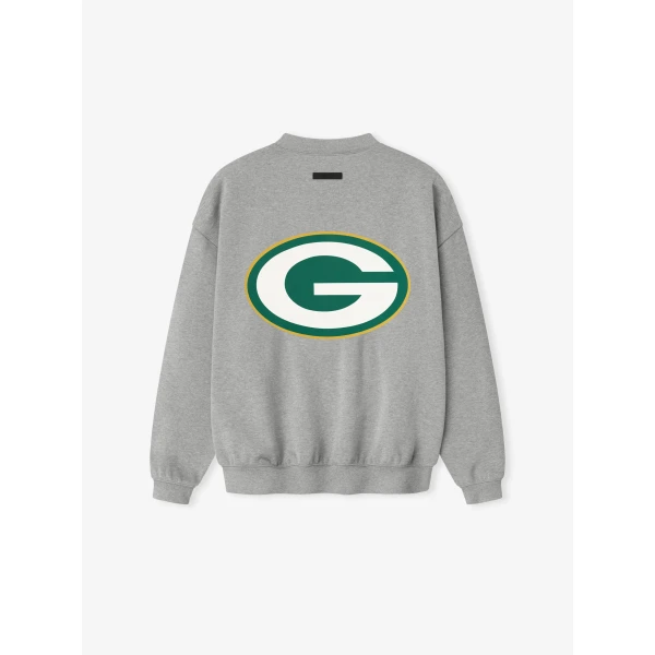 Fear of God Essentials Packers Sport Crewneck in Concrete Heather | Sweatshirts | Coveti