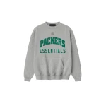 Fear of God Essentials Packers Sport Crewneck in Concrete Heather | Coveti