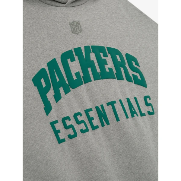 Fear of God Essentials Packers Sport Hoodie in Concrete Heather and Canyon | Sweatshirts | Coveti