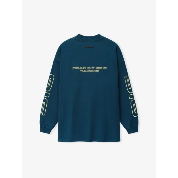 Fear of God Essentials Panelled Modern Long Sleeve Tee in Washed Night Sea | T-shirts & vests | Coveti