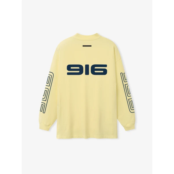 Fear of God Essentials Panelled Modern Long Sleeve Tee in Washed Sulphur | T-shirts & vests | Coveti