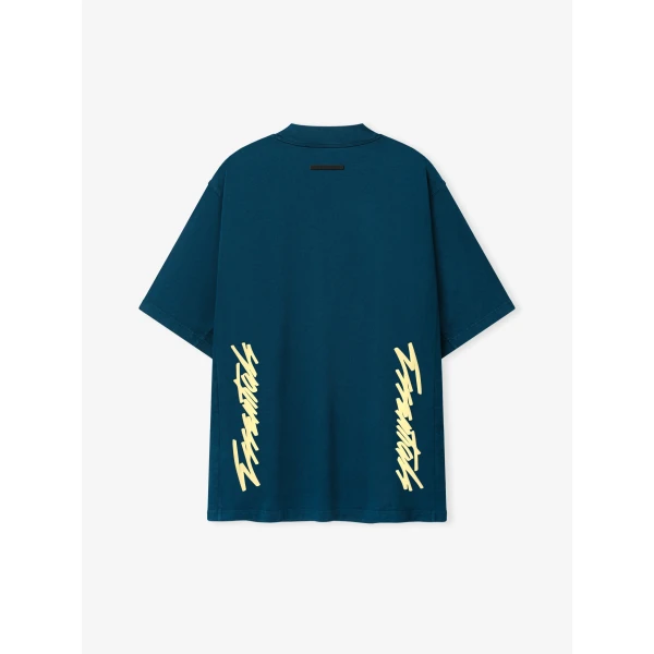 Fear of God Essentials Panelled Modern Tee in Washed Night Sea | T-shirts & vests | Coveti