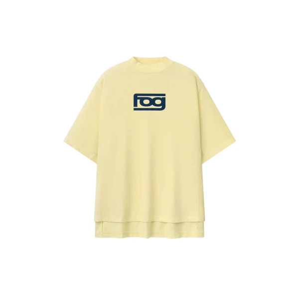 Essentials Panelled Modern Tee in Washed Sulphur