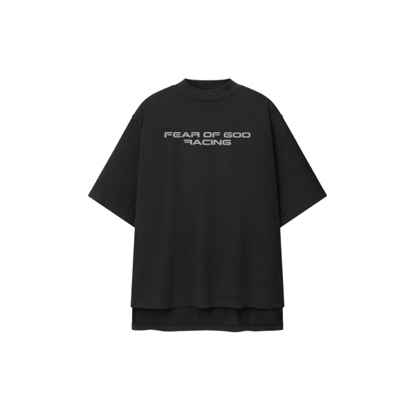 Fear of God Essentials Panelled Modern Tee in Washed Vintage Black | Coveti