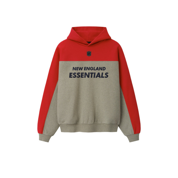 Fear of God Essentials Patriots 90s Relaxed Hoodie in Seal Heather | Coveti