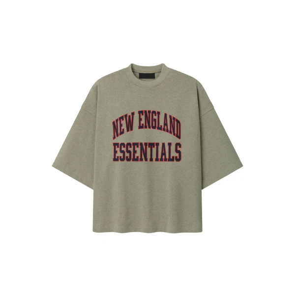 Fear of God Essentials Patriots Merch Tee in Seal Heather | Coveti