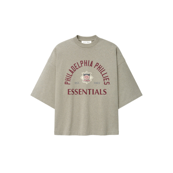 Fear of God Essentials Phillies National League Merch Tee in Seal Heather | Coveti
