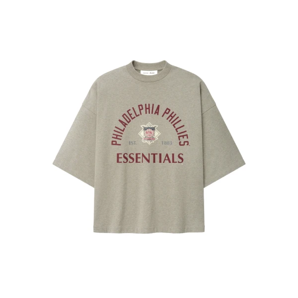Essentials Phillies National League Merch Tee in Seal Heather