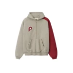Fear of God Essentials Phillies Raglan Half Zip Sport Hoodie in Seal Heather and Cabernet | Coveti