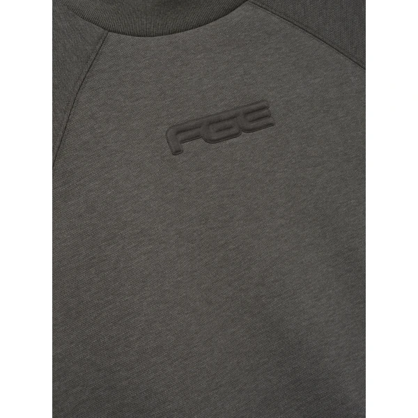 Fear of God Essentials Pique 90s Relaxed Mockneck Raglan Long Sleeve Tee in Ash Heather | T-shirts & vests | Coveti