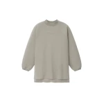 Fear of God Essentials Pique 90s Relaxed Mockneck Raglan Long Sleeve Tee in Pyrite Heather | Coveti