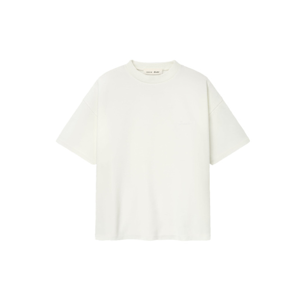 Fear of God Essentials Pique Signature 90s Tee in Ivory | Coveti