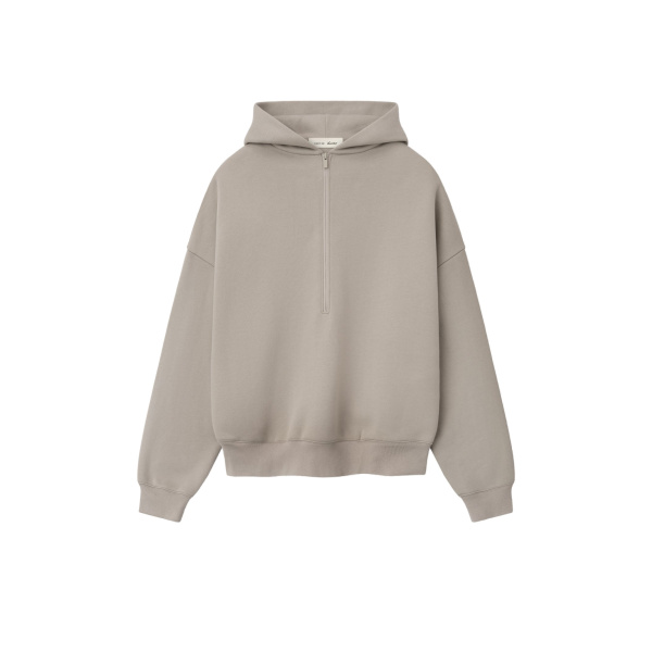 Fear of God Essentials Property Lounge Half Zip Hoodie in Seal | Coveti
