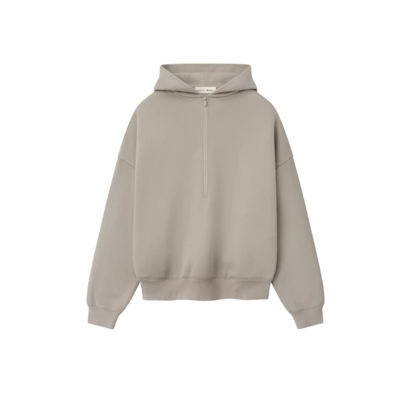 Fear of God Essentials Property Lounge Half Zip Hoodie in Seal | Coveti