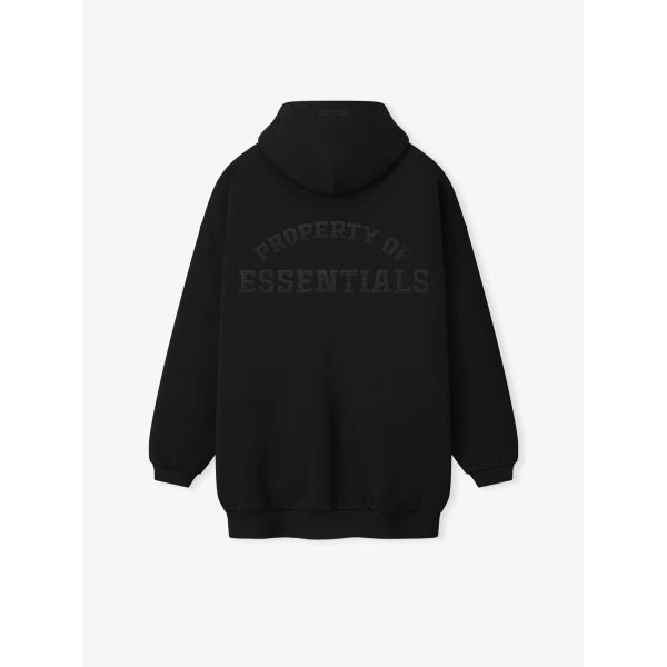 Fear of God Essentials Property Lounge Long Zip Hoodie in Black | Sweatshirts | Coveti