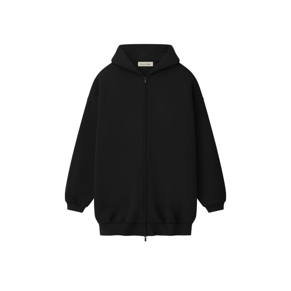 Fear of God Essentials Property Lounge Long Zip Hoodie in Black | Coveti