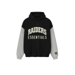 Fear of God Essentials Raiders Sport Hoodie in Black and Concrete Heather | Coveti
