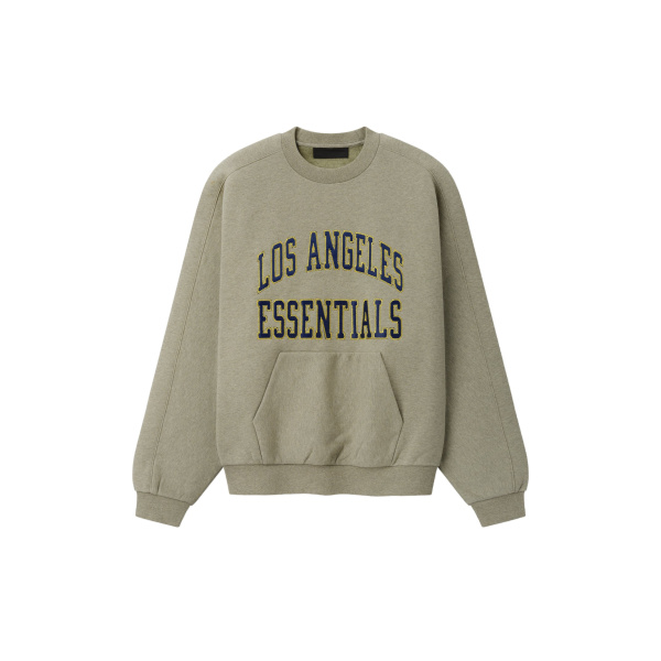 Fear of God Essentials Rams 90s Relaxed Crewneck in Seal Heather | Coveti