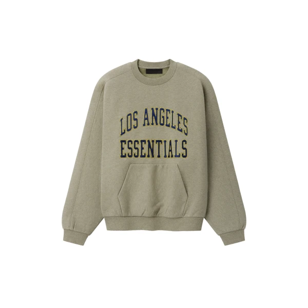 Fear of God Essentials Rams 90s Relaxed Crewneck in Seal Heather | Coveti