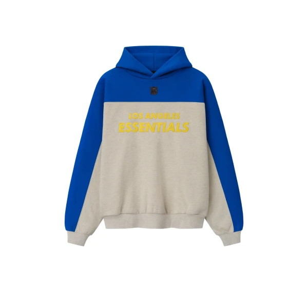 Fear of God Essentials Rams 90s Relaxed Hoodie in Vanilla Heather | Coveti