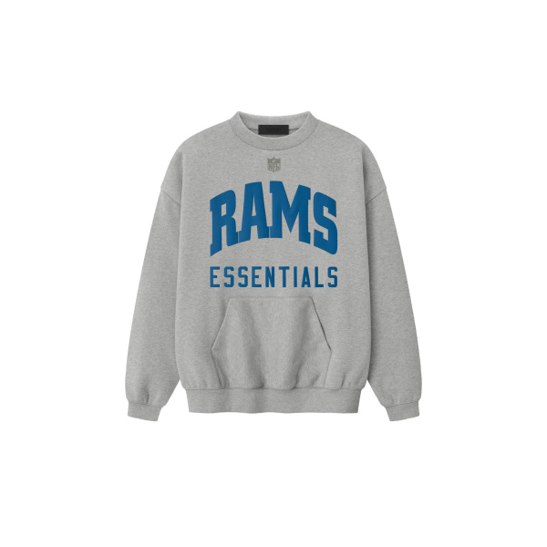 Fear of God Essentials Rams Sport Crewneck in Concrete Heather | Coveti