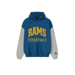 Fear of God Essentials Rams Sport Hoodie in Blue Sapphire and Concrete Heather | Coveti