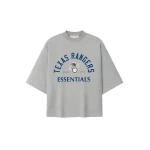 Fear of God Essentials Rangers American League Merch Tee in Concrete Heather | Coveti