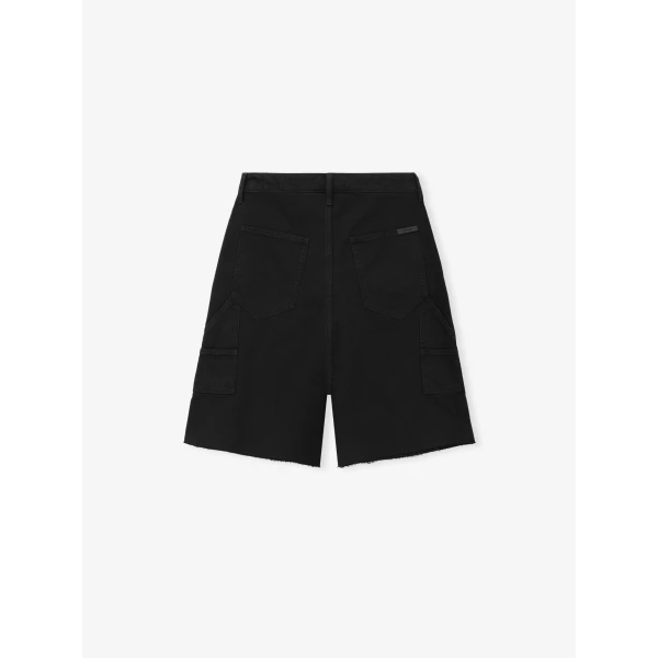 Fear of God Essentials Raw Cut 5-Pocket Short in Overdyed Black | Shorts | Coveti