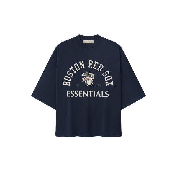 Fear of God Essentials Red Sox American League Merch Tee in Dark Sapphire | Coveti