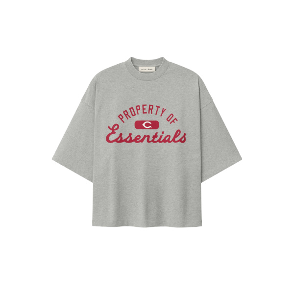 Fear of God Essentials Reds Merch Tee in Concrete Heather | Coveti