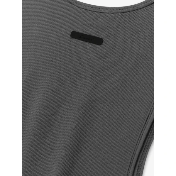 Fear of God Essentials Ribbed Essential Tank in Iron Grey | T-shirts & vests | Coveti