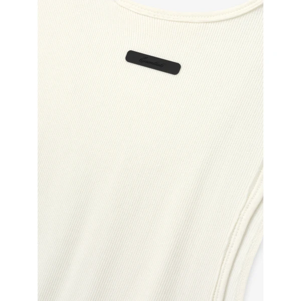 Fear of God Essentials Ribbed Essential Tank in Ivory | T-shirts & vests | Coveti
